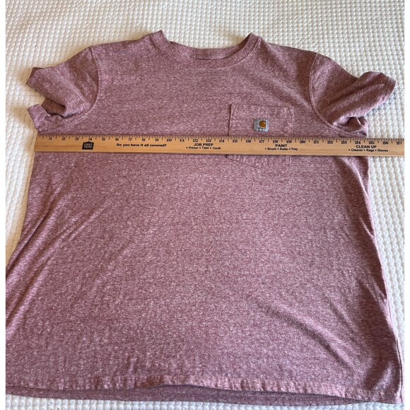 Carhartt Women's Original Fit Pocket Tee Top Short Sleeve Heather Pink Size 1X - Picture 7 of 10